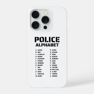Étui pour iPhone 15 Pro Police Alphabet Phonétique