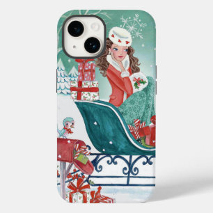 Coque Pour iPhone 14 Étui pour Iphone 6 plus Fille de traîneau de Noël