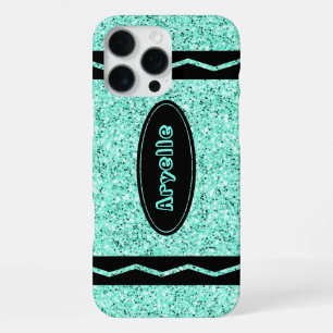 Coque iPhone 16 Pro Max Étui pour iPhone / iPad avec nom personnalisé Aqua