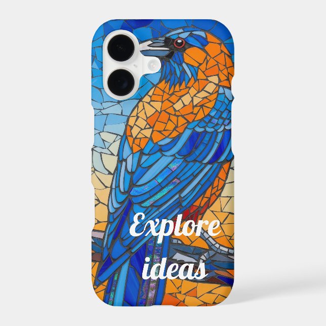 Coque iPhone Étui pour iPhone Mosaic Bluebird Inspiration (Verso)