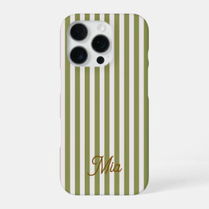 Coque iPhone 16 Pro Étui pour iPhone personnalisé rayé nom personnalis