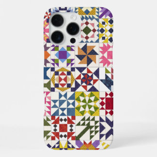 Coque iPhone 16 Pro Max Étui pour téléphone à petits blocs de patchwork -
