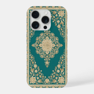 Étui pour téléphone à tapis persan turquoise avec