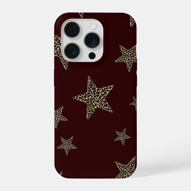 Coque iPhone Étui pour téléphone Leopard Star (Verso)