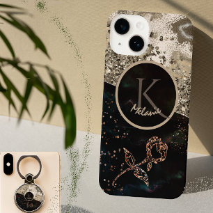 Coque Pour iPhone 14 Étui téléphonique classique Monogramme noir