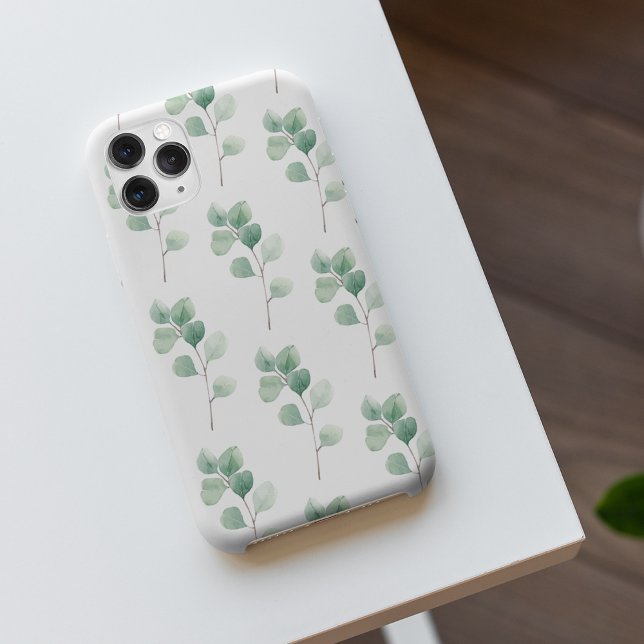 Coque iPhone Eucalyptus Motif vert (Créateur téléchargé)