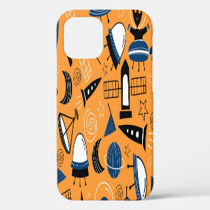 Coque iPhone 12 Extraterrestre UFO, vaisseaux spatiaux, motif enfa