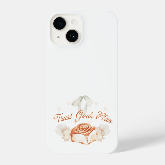 Coque iPhone Faites confiance au plan de Dieu Cinnamon Roll Tél (Verso)