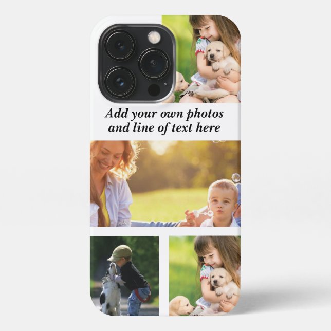 Coque iPhone Faites votre propre collage photo et texte (Verso)