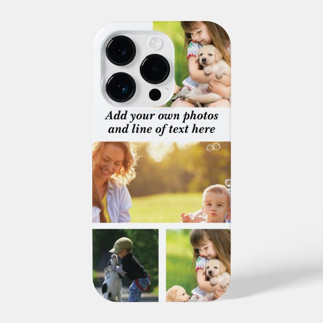 Coque iPhone Faites votre propre collage photo et texte (Verso)
