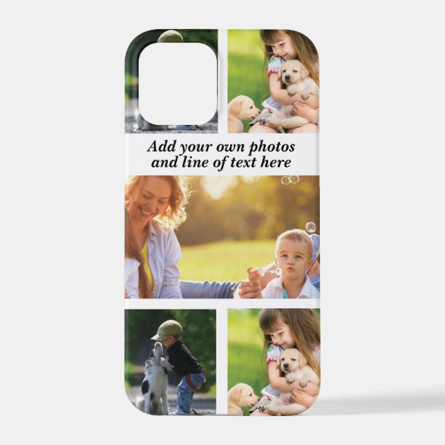 Coque iPhone Faites votre propre collage photo et texte (Verso)