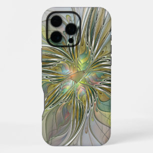 Coque iPhone 16 Pro Max Fantaisie florale Art fractal moderne Fleur avec o