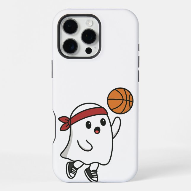 Coque iPhone Fantôme de basket-ball éffrayant (Verso)