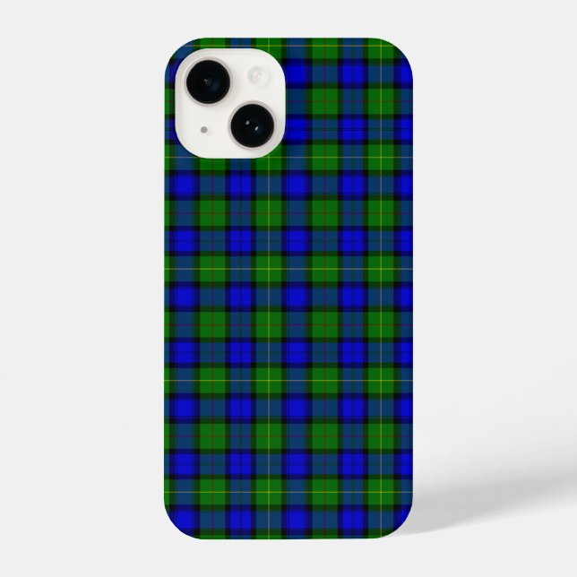 Coque iPhone Farquharson tartan bleu vert plaid (Verso)