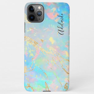 Coque iPhone 11Pro Max FAUX holographic opal stone