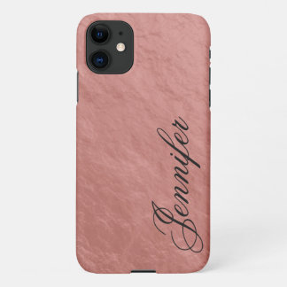 Coque iPhone 11 Faux Or Rose Paillette Nom Prénom Écriture Fantais