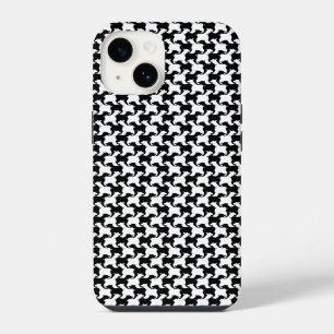 Coque Pour iPhone 14 Faux pied de poule avec Chiens 1 iPC