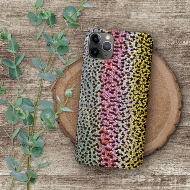 Coque iPhone Faux Rainbow Trout Scale Texture Look Motif (Créateur téléchargé)