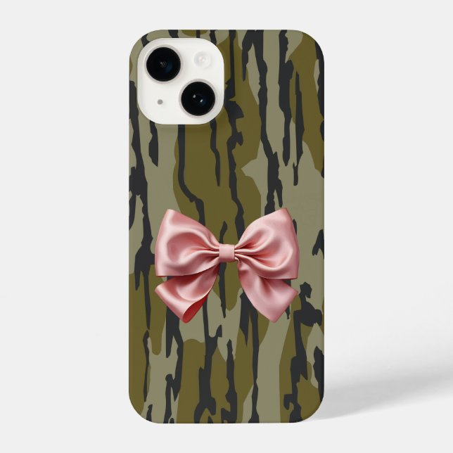 Coque iPhone Femme Bottomland Camo Cute Rose Ribbon Bow (Verso)