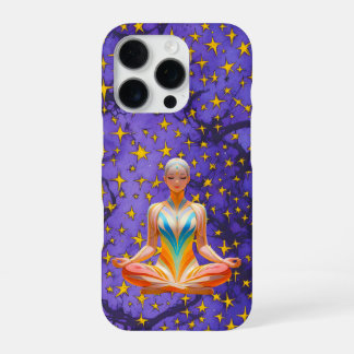 Coque iPhone 16 Pro Femme méditative et design Motif étoile unique