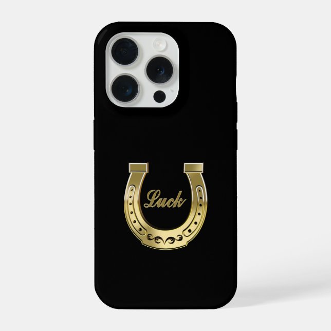 Coque iPhone Fer à cheval doré (Verso)