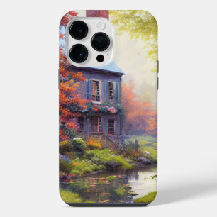 Coque Pour Pour iPhone 14 Pro Max Ferme/cours d'eau/bois/peinture
