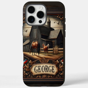Coque iPhone 16 Pro Max Ferme Rustique Avec Chevaux