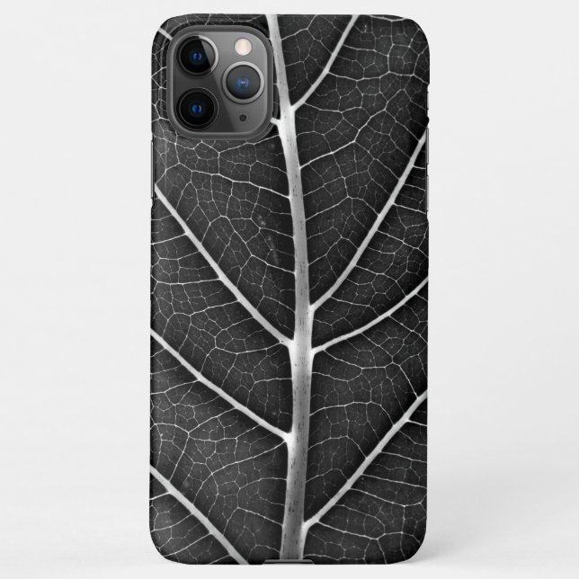 Coque iPhone Fermeture de la feuille brillante noire et blanche (Dos)