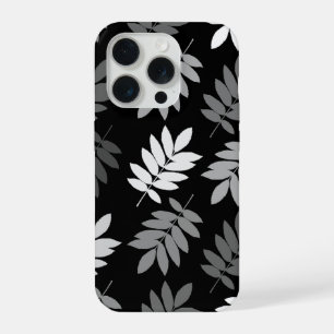 Feuille aînée grand motif noir blanc gris