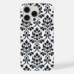 Feuille Damask Lg Motif noir sur blanc
