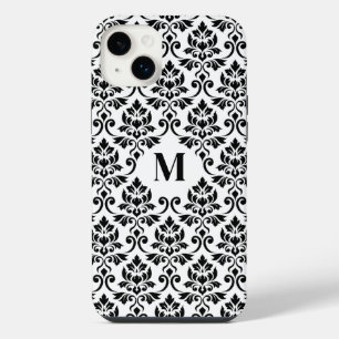 Feuille Damask Motif noir (personnalisé)