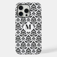 Feuille Damask Motif noir (personnalisé)