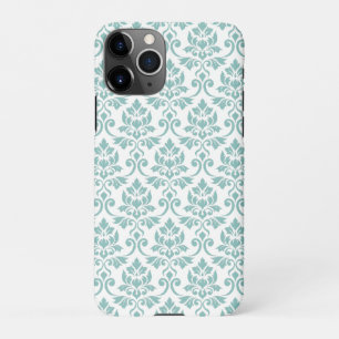 Coque iPhone 11Pro Feuille Damask Motif Turquoise
