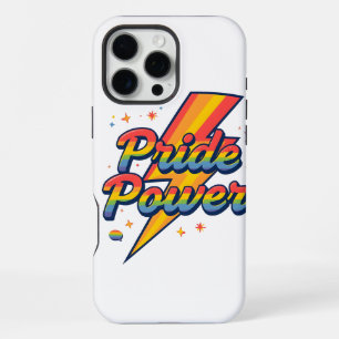 Coque iPhone 16 Pro Max Fierté Puissance Foudre – Citation arc-en-ciel LGB