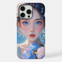 fille anime yeux bleus