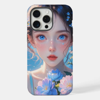 fille anime yeux bleus