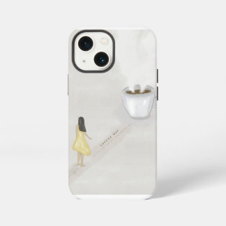 Etui iPhone 13 Mini Fille au café