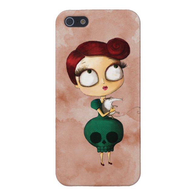 Coque iPhone Fille éffrayante avec l'opossum (Dos)