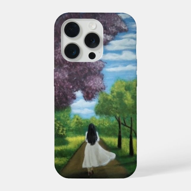 Coque iPhone Fille en robe blanche (Verso)
