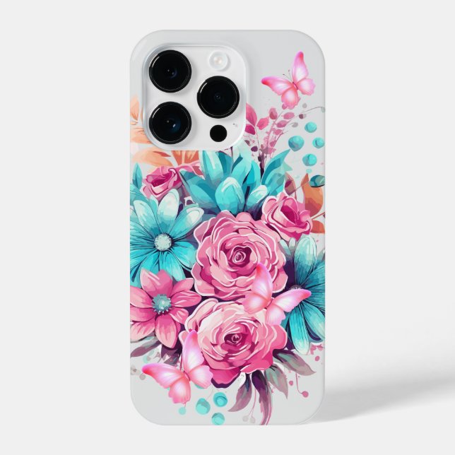 Coque iPhone Fille papillon rose Sensibilisation au cancer du s (Verso)