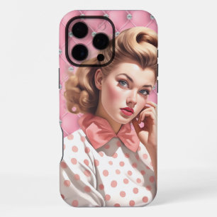 Coque iPhone 16 Pro Max Fille Pin-Up Rétro