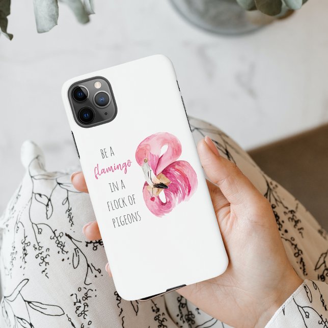 Coque iPhone Flamant rose Aquarelle Exotique Rose Moderne Avec  (Créateur téléchargé)