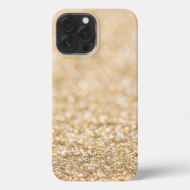 Coque iPhone Flambeaux de parties scintillant en or champagne (Verso)