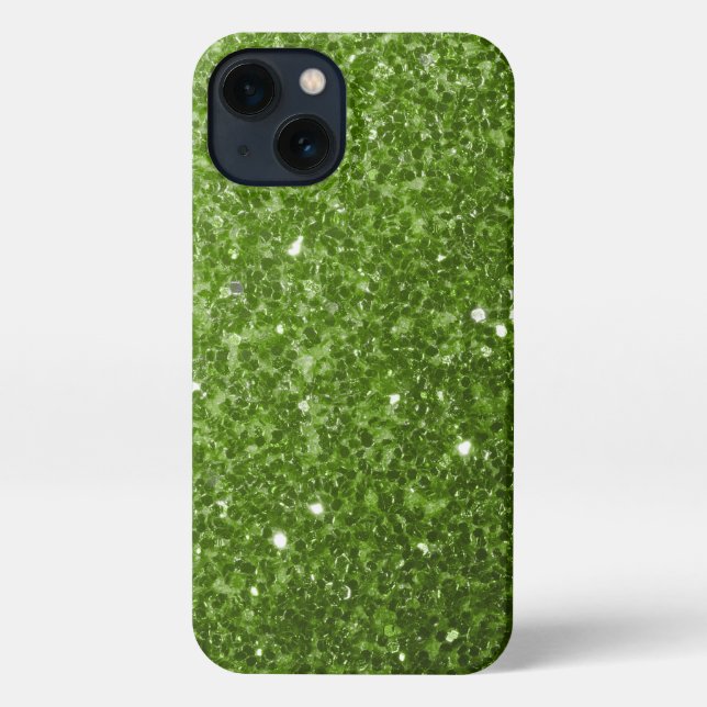 Coque iPhone Flamme de parties scintillant vert clair (Verso)