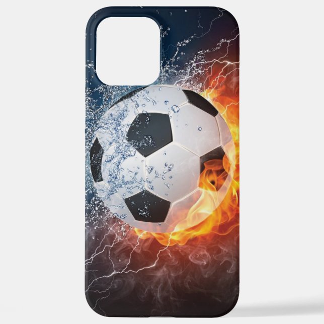 Coque iPhone Flamme Football/Balle de Football Jeu d'oreiller (Verso)