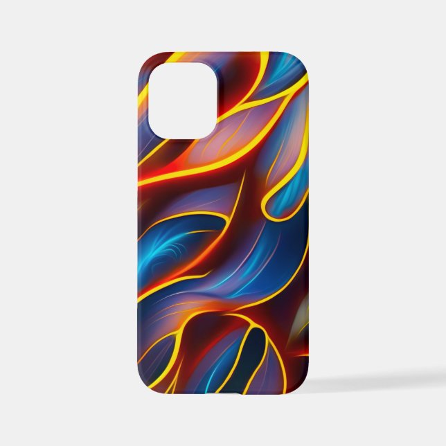 Coque iPhone Flammes rouges bleues Abstraites (Verso)