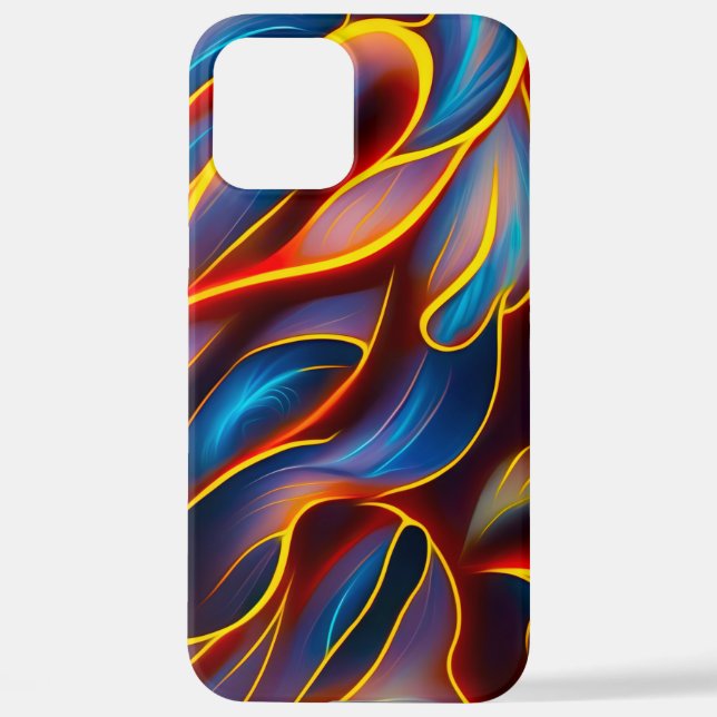 Coque iPhone Flammes rouges bleues Abstraites (Verso)