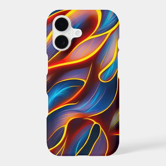 Coque iPhone Flammes rouges bleues Abstraites (Verso)