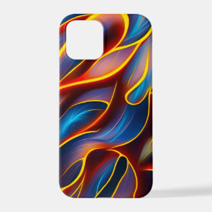 Coque iPhone 12 Pro Flammes rouges bleues Abstraites