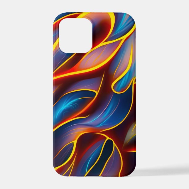Coque iPhone Flammes rouges bleues Abstraites (Verso)